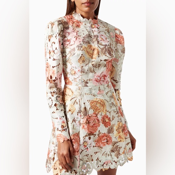 NWT Elliatt | Floral Lace Long Sleeve Dress eyelet embroidered embroidery - Picture 5 of 17